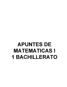 1 Bachillerato Matemáticas