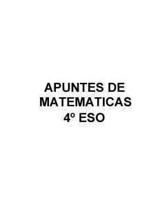 4 ESO Matemáticas